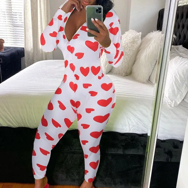Sexy printing Home Onesies Jumpsuit Sleepwear pajamas