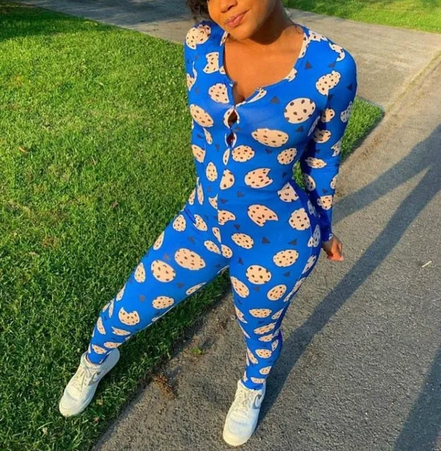 Sexy printing Home Onesies Jumpsuit Sleepwear pajamas