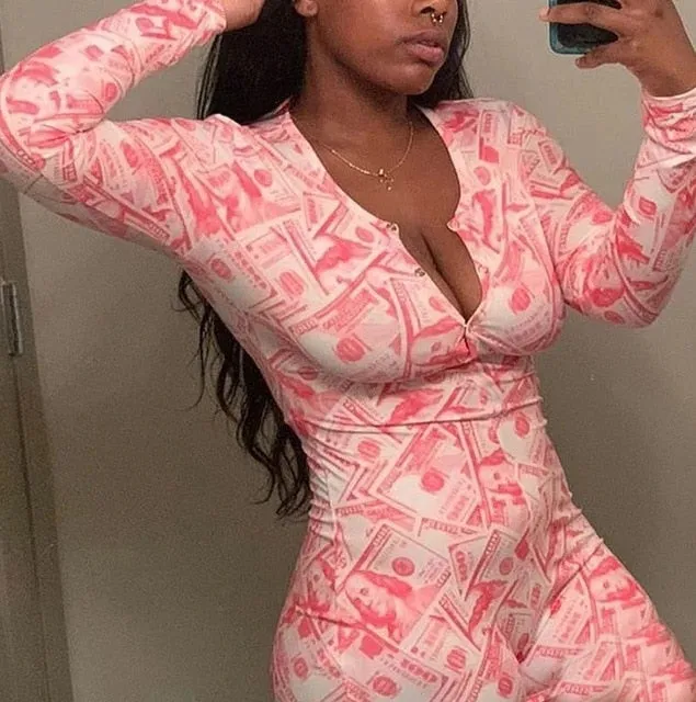 Sexy printing Home Onesies Jumpsuit Sleepwear pajamas