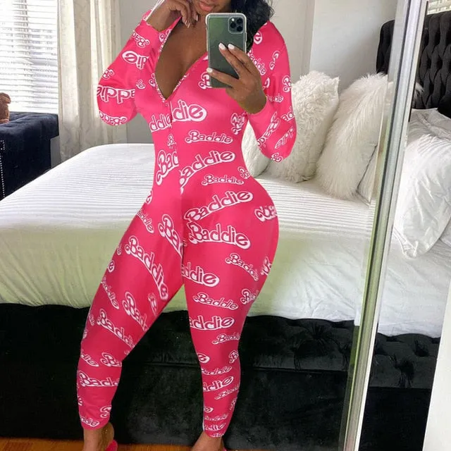 Sexy printing Home Onesies Jumpsuit Sleepwear pajamas
