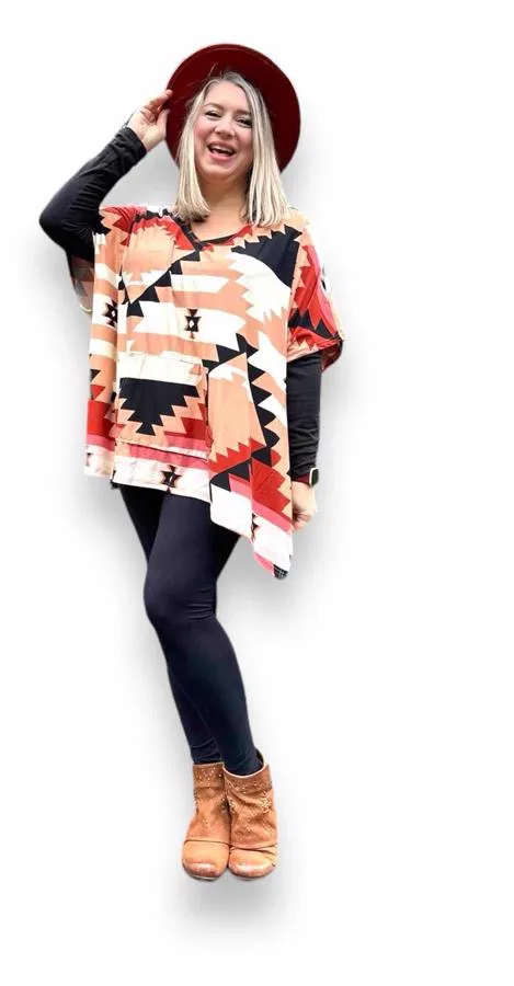Shelby - Tan Red Black Aztec