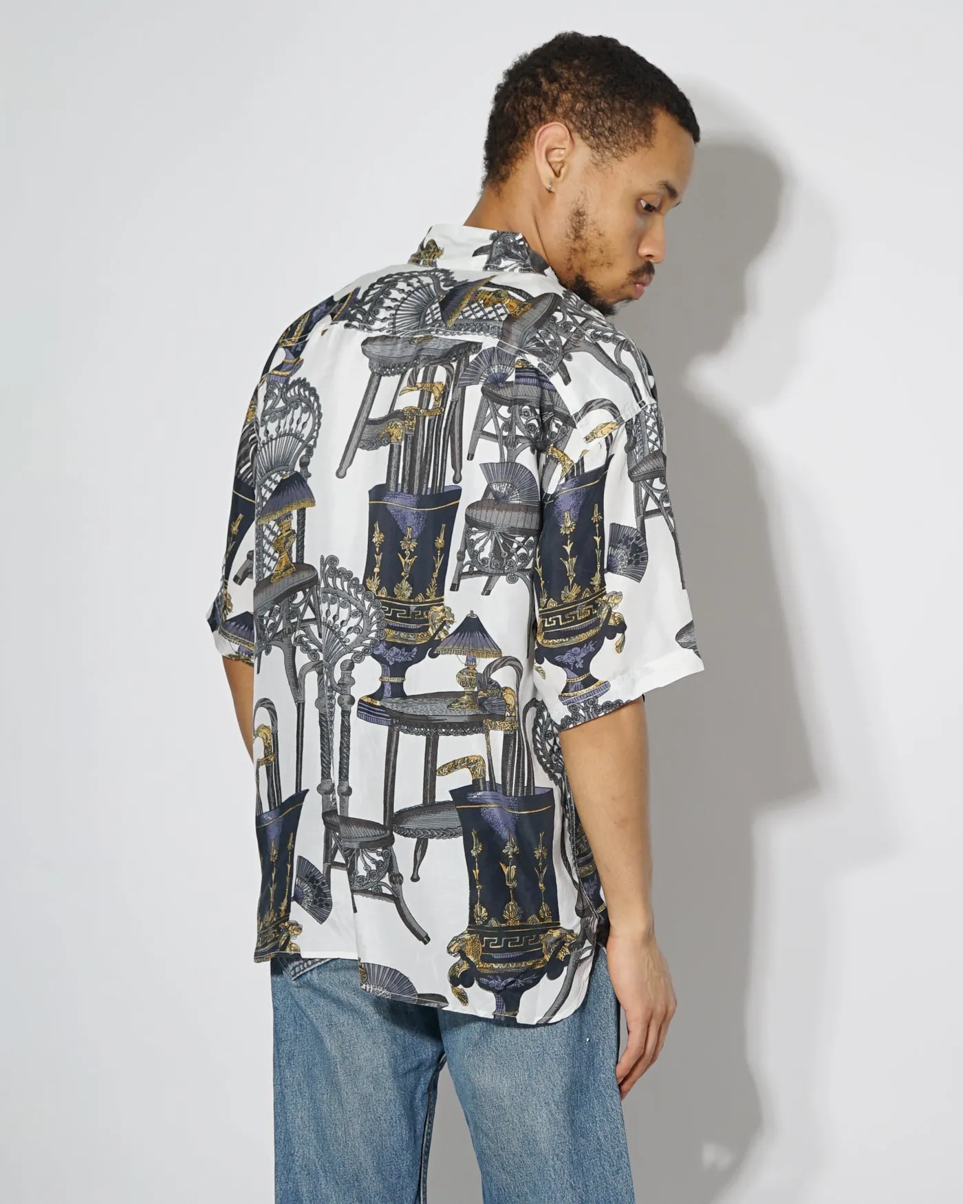 Silk Shirts Short Sleeve Patterned / H