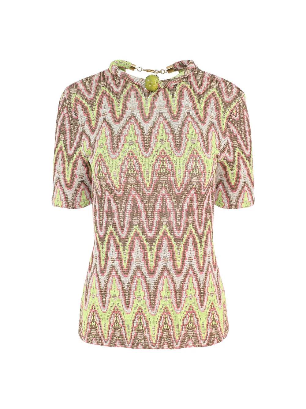 Silvia Tcherassi Varinia T-Shirt in Zigzag Neon