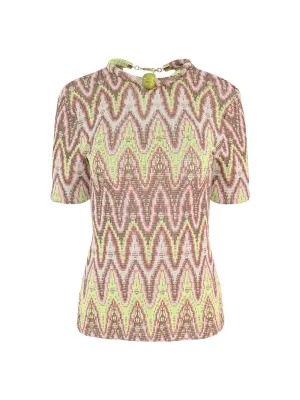 Silvia Tcherassi Varinia T-Shirt in Zigzag Neon