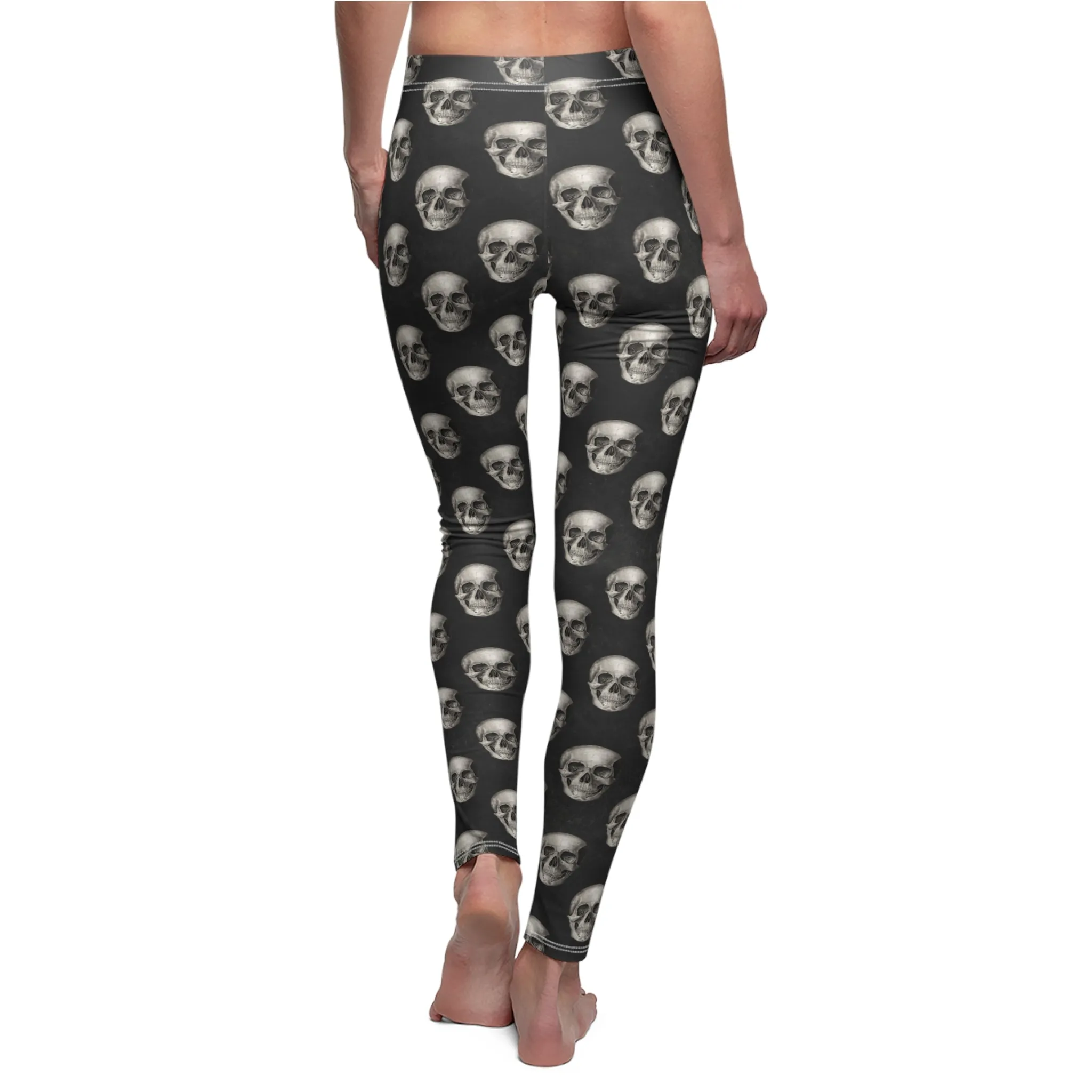 Skull Womens Halloween Leggings Goth Yoga Pants Stretch Pants - Saiko Studio