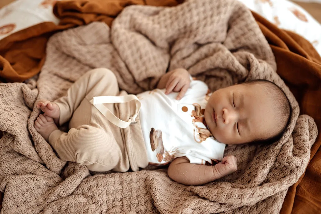 Snuggle Hunny Ribbed Organic Pants - Pebble