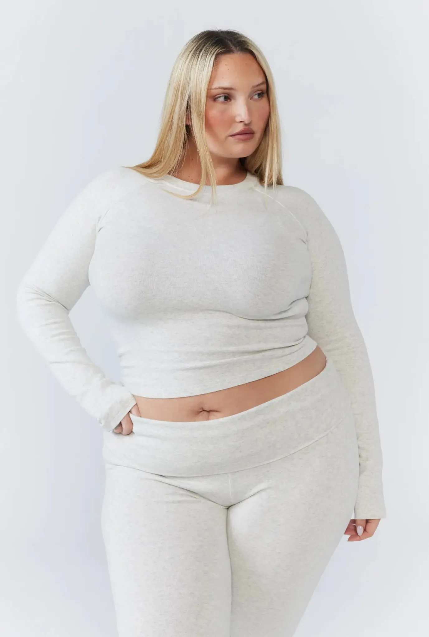 Soft Girl Set - Grey Marle (Long-Sleeve)