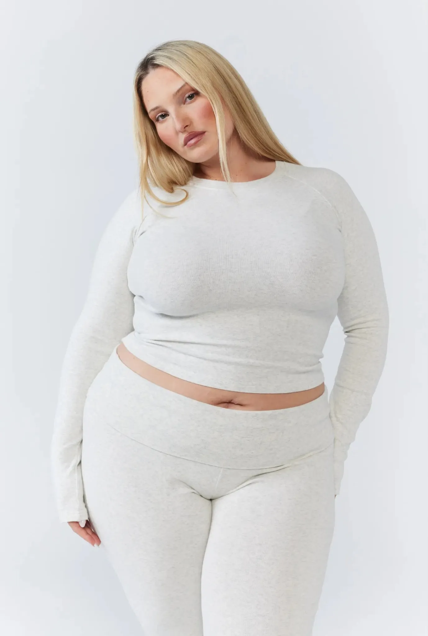 Soft Girl Set - Grey Marle (Long-Sleeve)