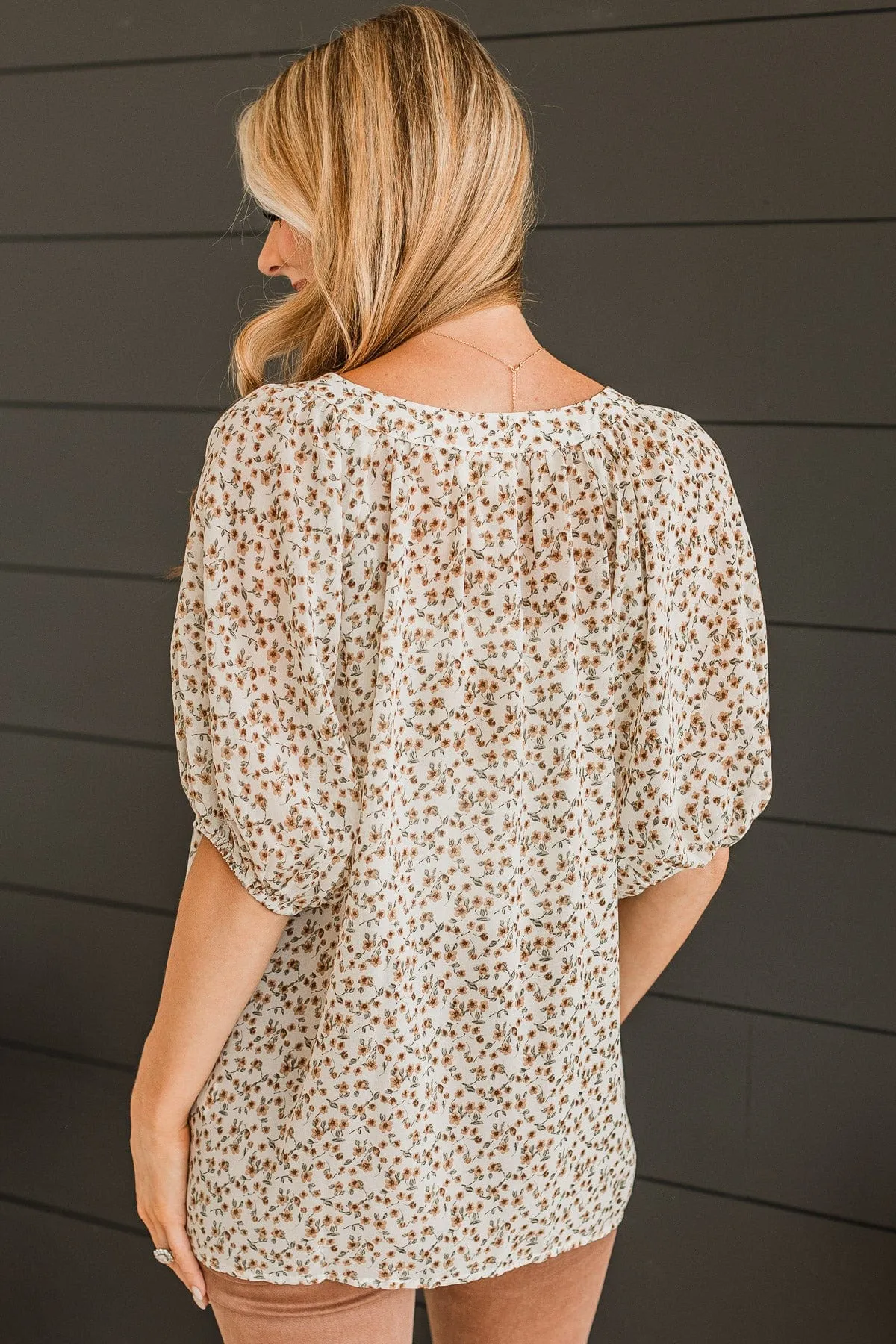 Something To Behold Floral Top- Ivory