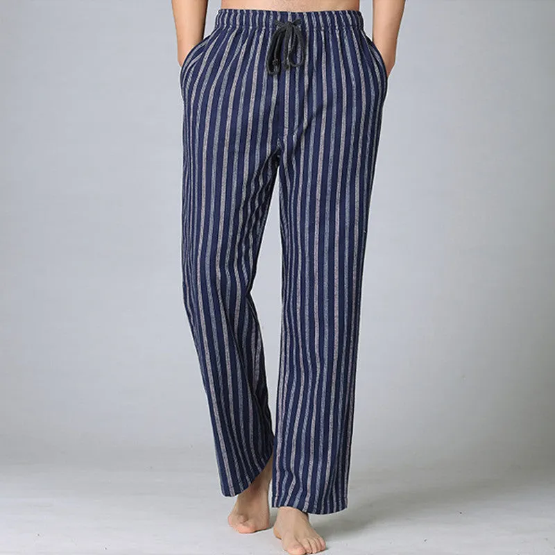 Spring pure cotton comfortable male sleep bottoms simple pyjama lounge home trousers for men plus size 100KG