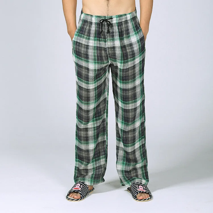 Spring pure cotton comfortable male sleep bottoms simple pyjama lounge home trousers for men plus size 100KG