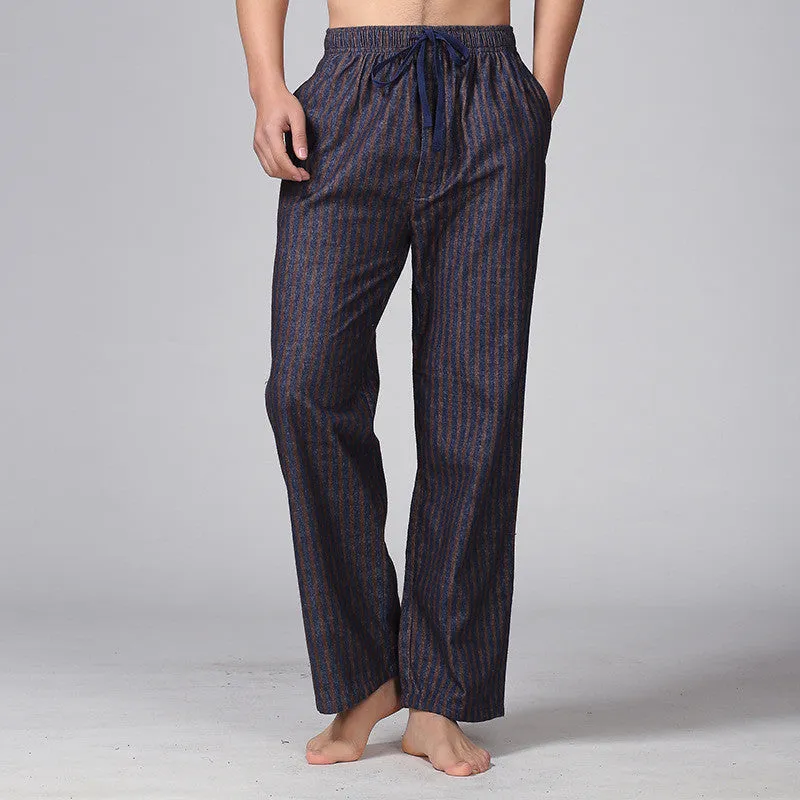 Spring pure cotton comfortable male sleep bottoms simple pyjama lounge home trousers for men plus size 100KG