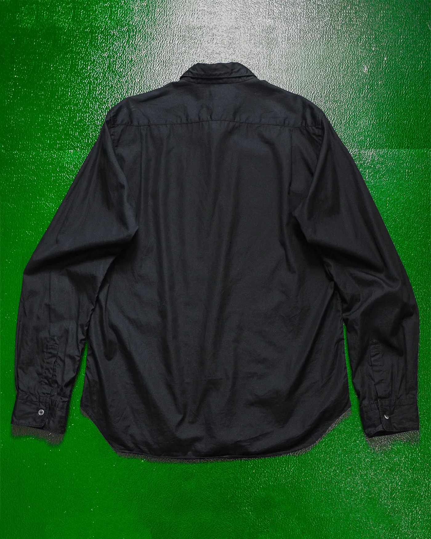 SS07 Black Curved Stripe Tonal Applique Shirt (~M~)