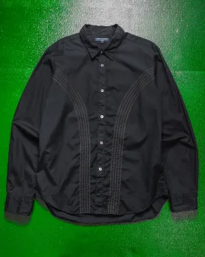 SS07 Black Curved Stripe Tonal Applique Shirt (~M~)