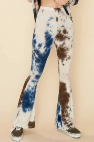 Stretch Tie Dye Flare Pants