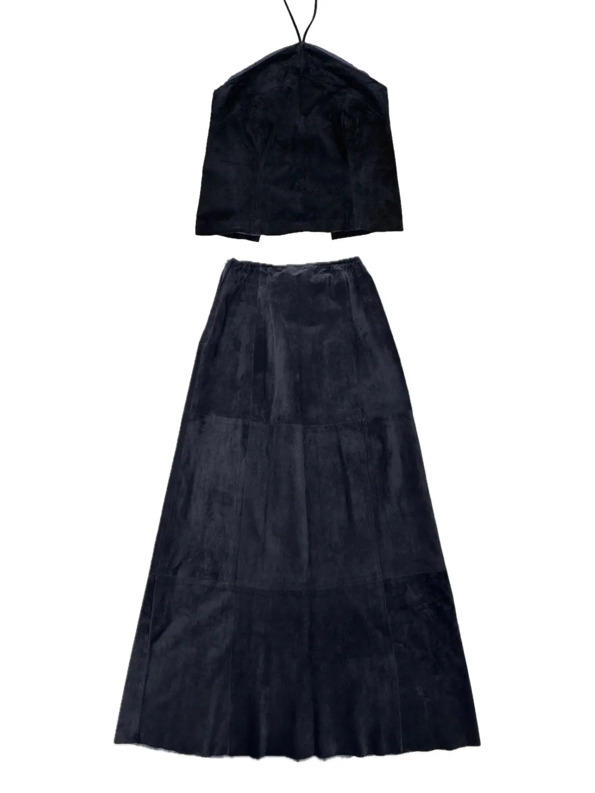 Suede Halter & Maxi Skirt Set*