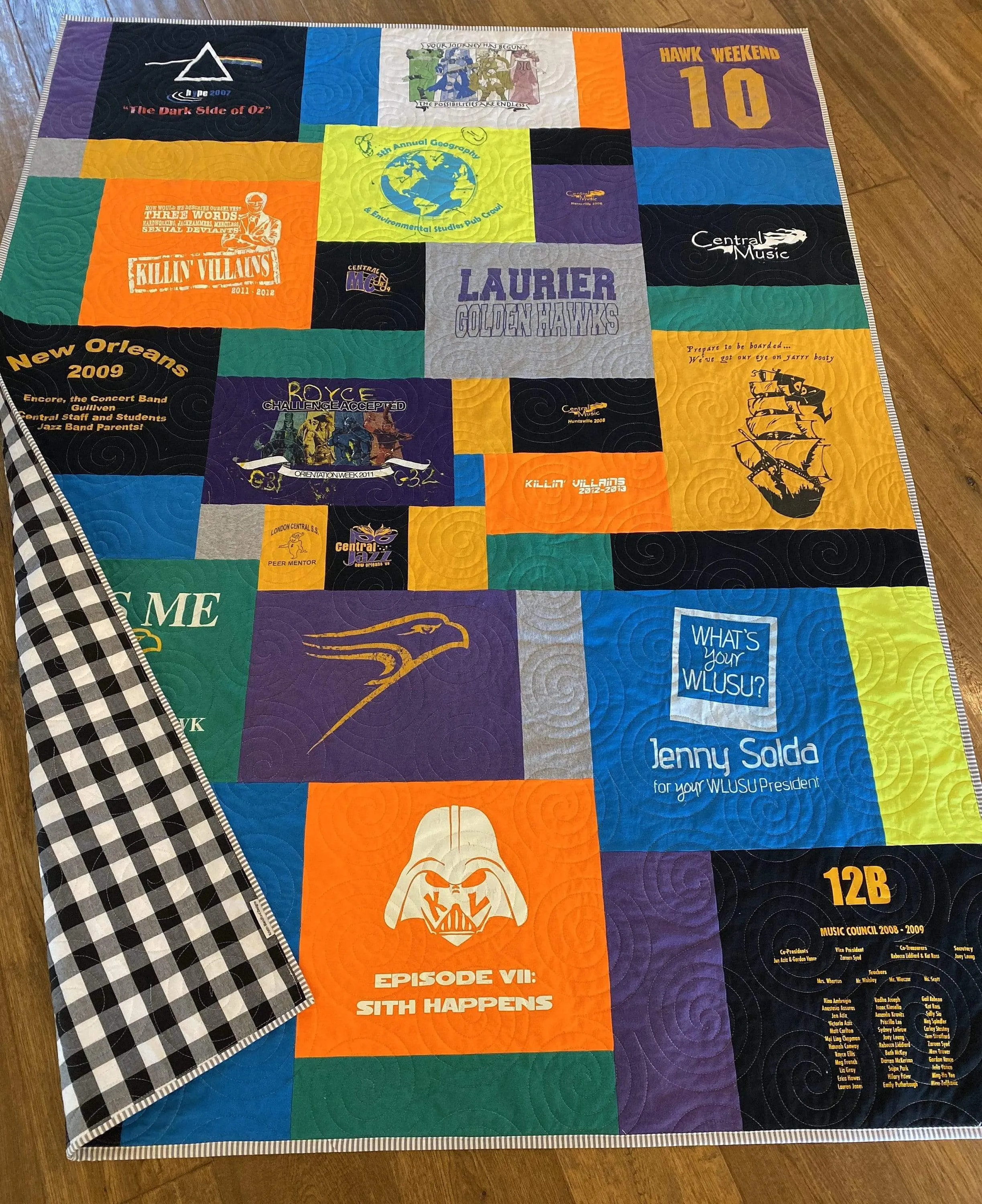 T-Shirt Quilt Custom DEPOSIT Memory Blanket Graduation Gift Tee Handmade Keepsake Personalized Modern Design Sport Clothing College Birthday