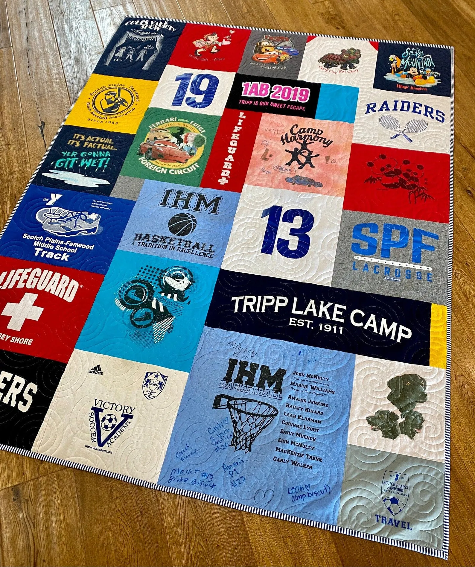 T-Shirt Quilt Custom DEPOSIT Memory Blanket Graduation Gift Tee Handmade Keepsake Personalized Modern Design Sport Clothing College Birthday