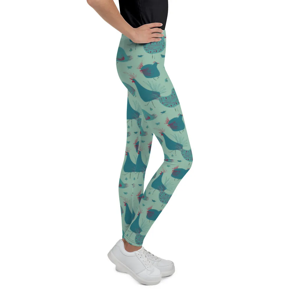 Teal Hens Youth Leggings