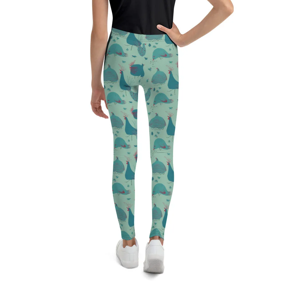 Teal Hens Youth Leggings