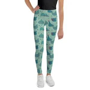 Teal Hens Youth Leggings