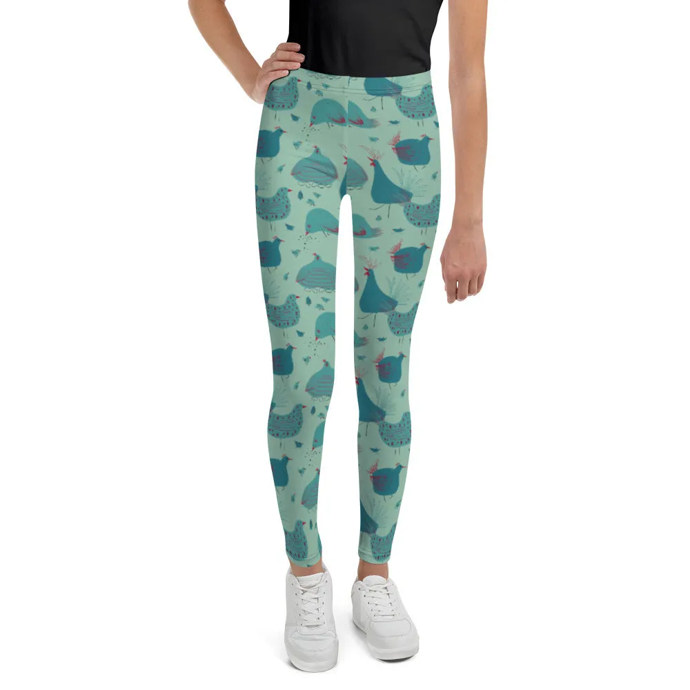 Teal Hens Youth Leggings