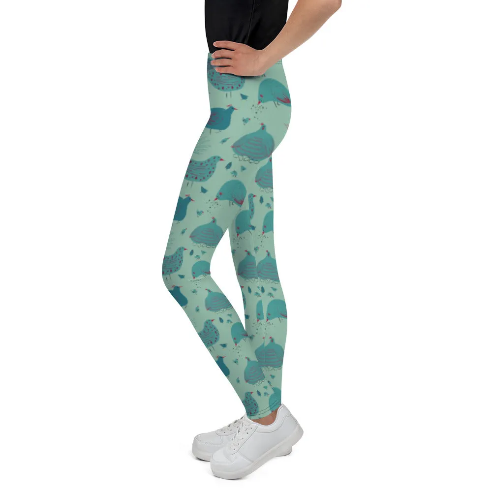 Teal Hens Youth Leggings