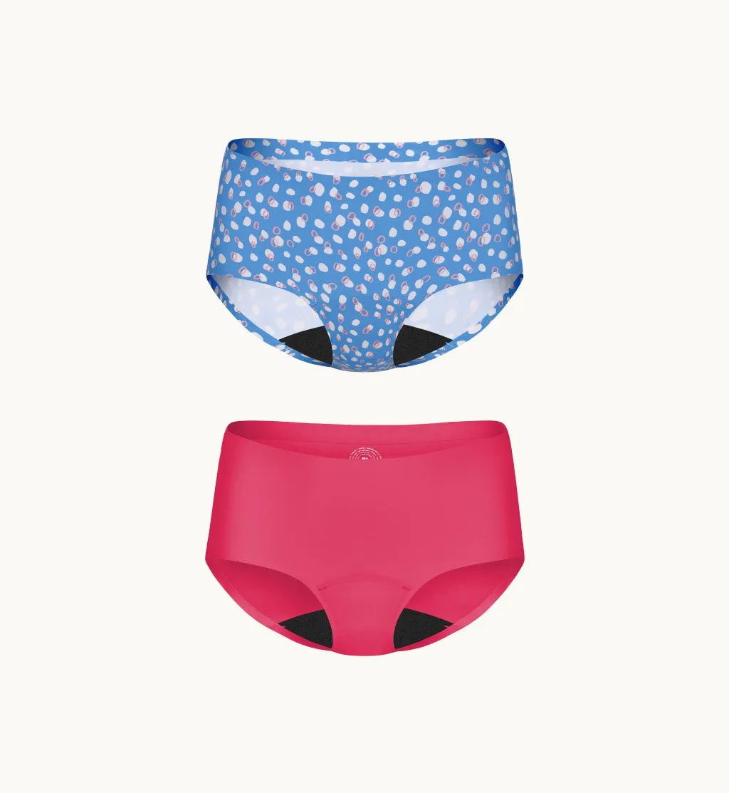 Teen Light Leakproof No-Show Boyshort 2-Pack