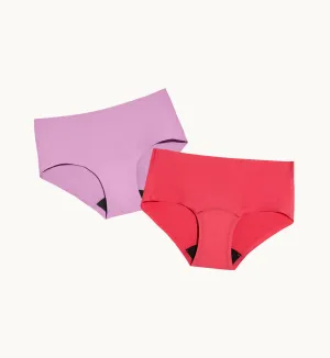 Teen Light Leakproof No-Show Boyshort 2-Pack