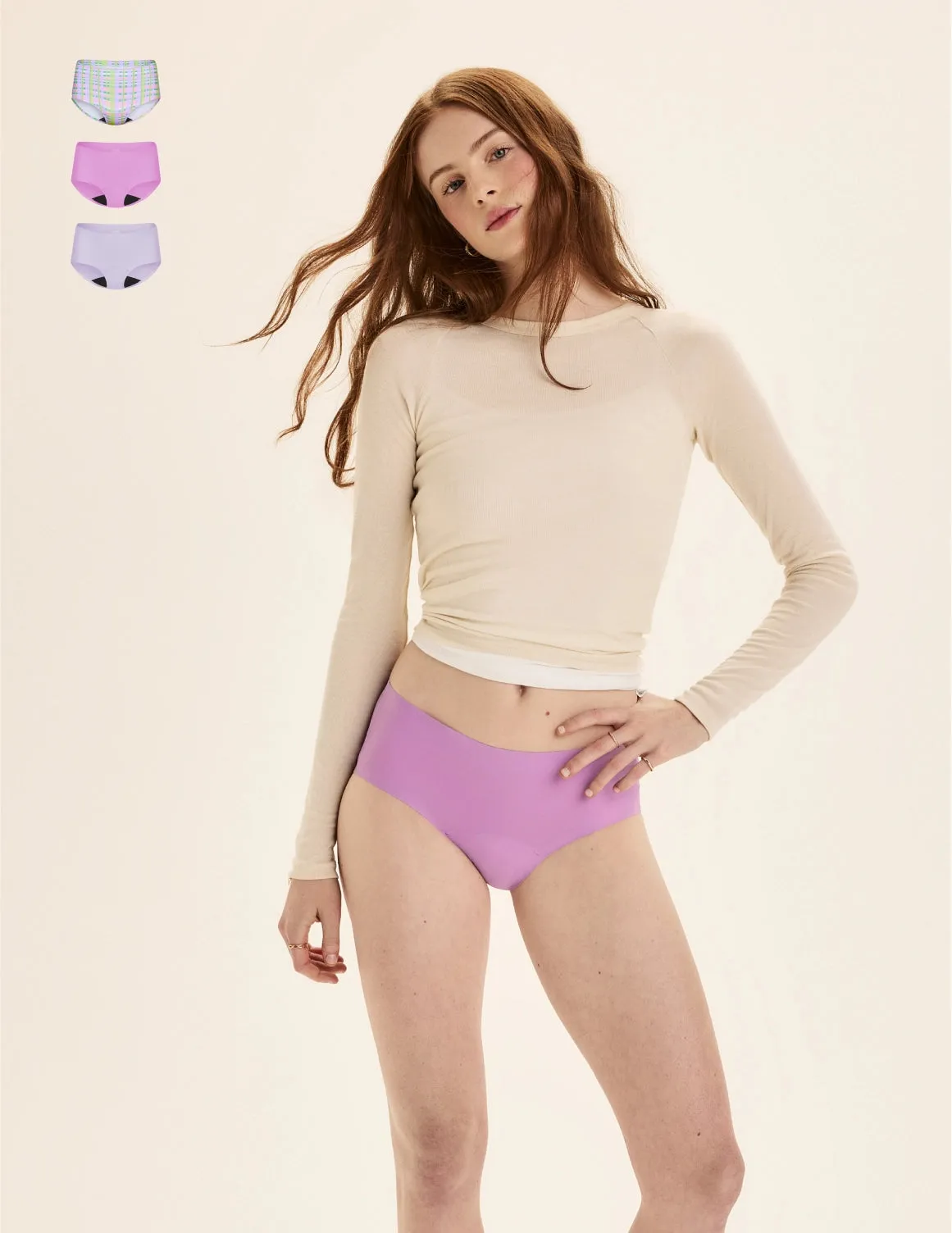 Teen Light Leakproof No-Show Boyshort 3-Pack - Kit