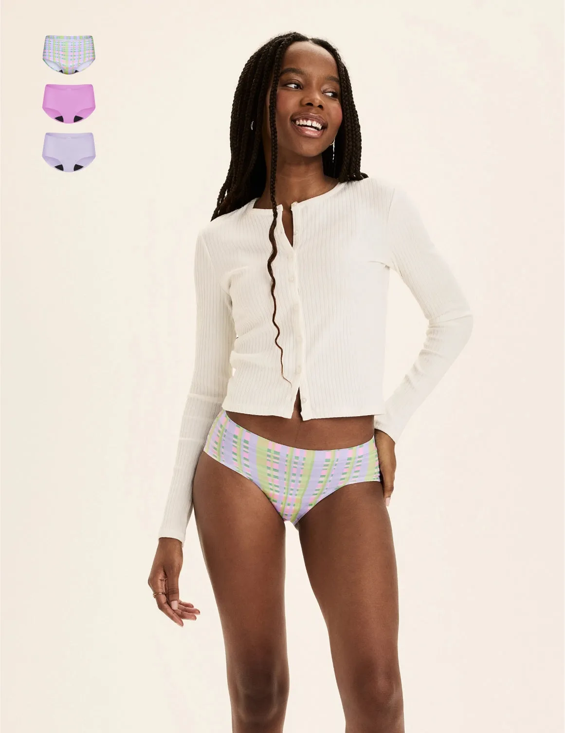 Teen Light Leakproof No-Show Boyshort 3-Pack - Kit
