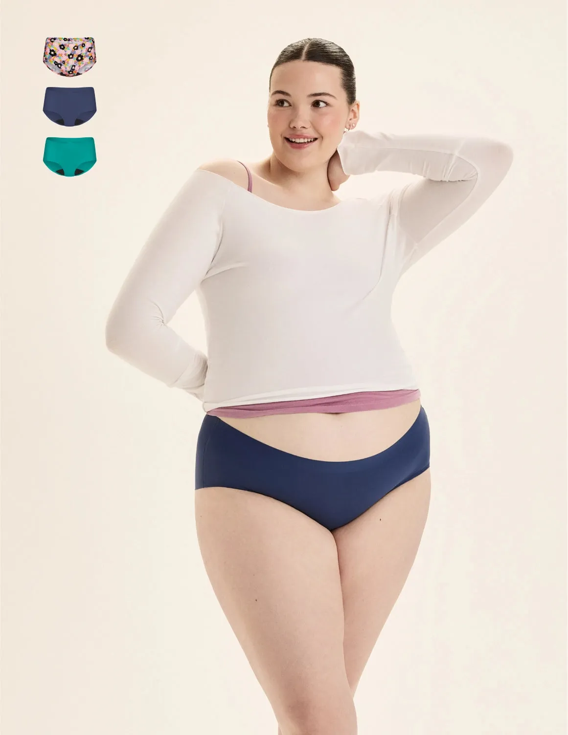 Teen Light Leakproof No-Show Boyshort 3-Pack