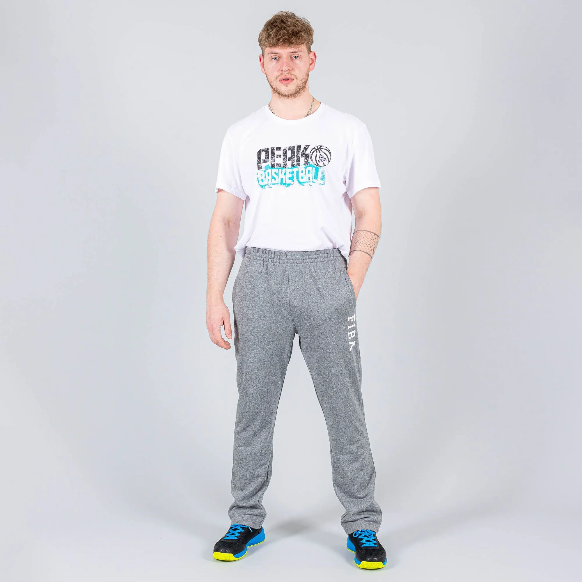 Tepláky Peak FIBA Knitted Pants šedé