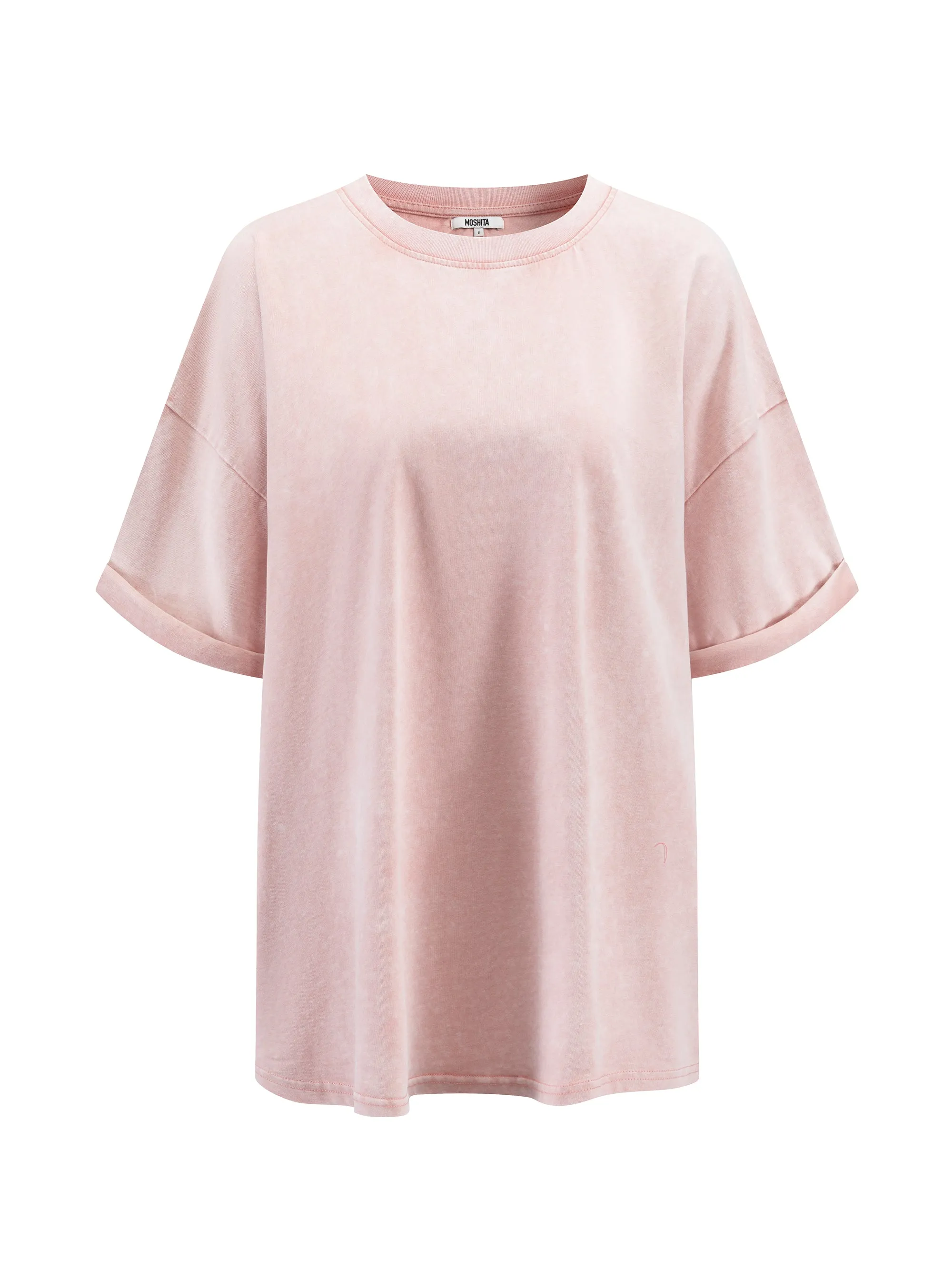 The Effortless Snow Washed Tee - Peach