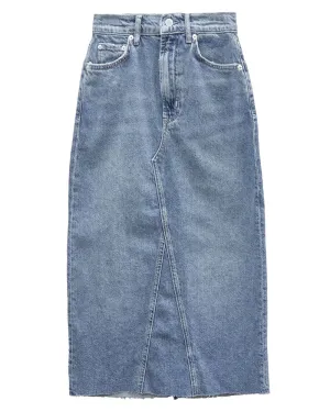 The Highland Denim Skirt in Vintage Sapphire