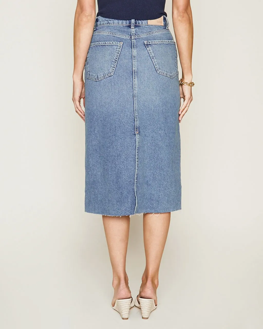 The Highland Denim Skirt in Vintage Sapphire