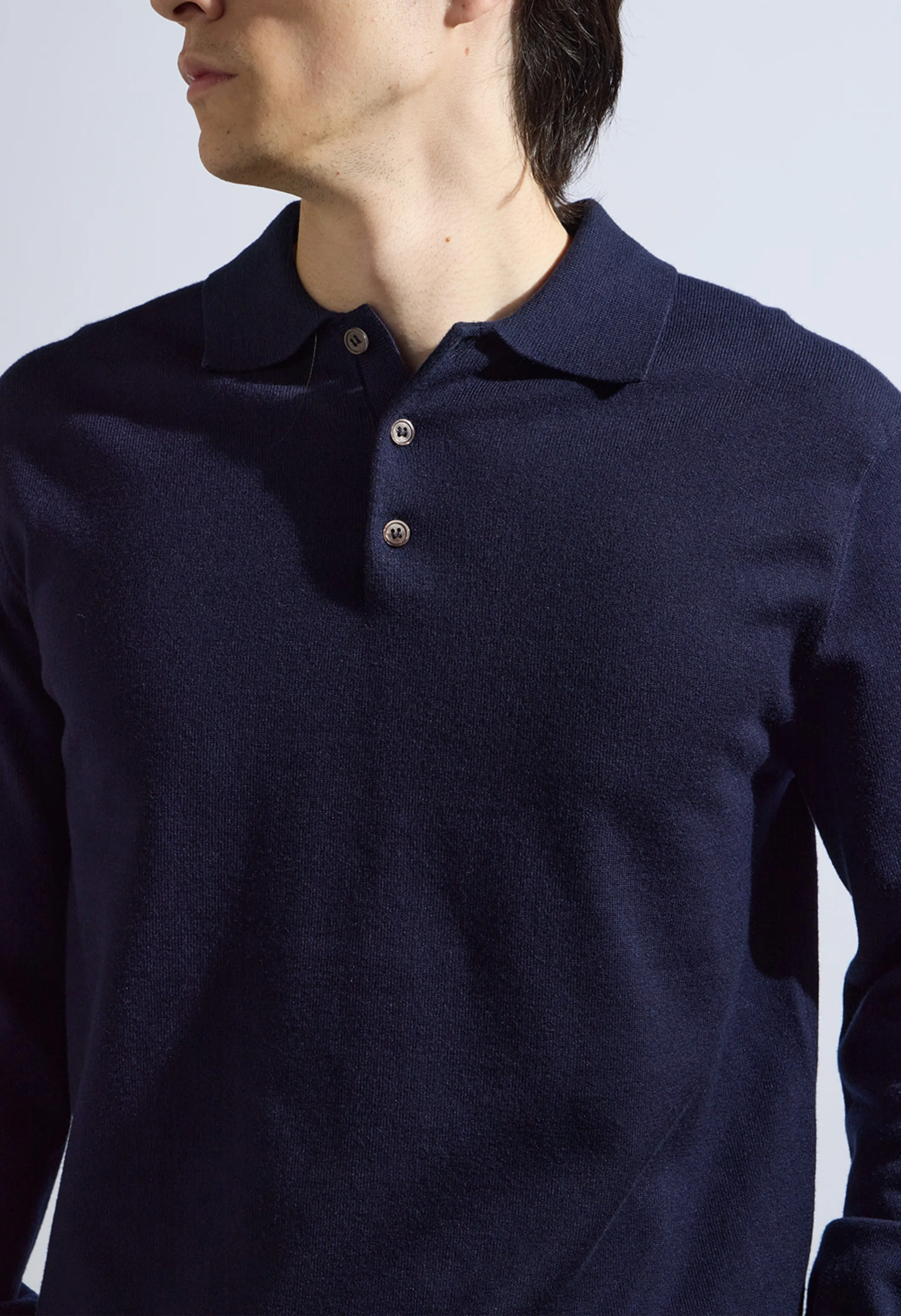 Theo Knit Polo in Navy