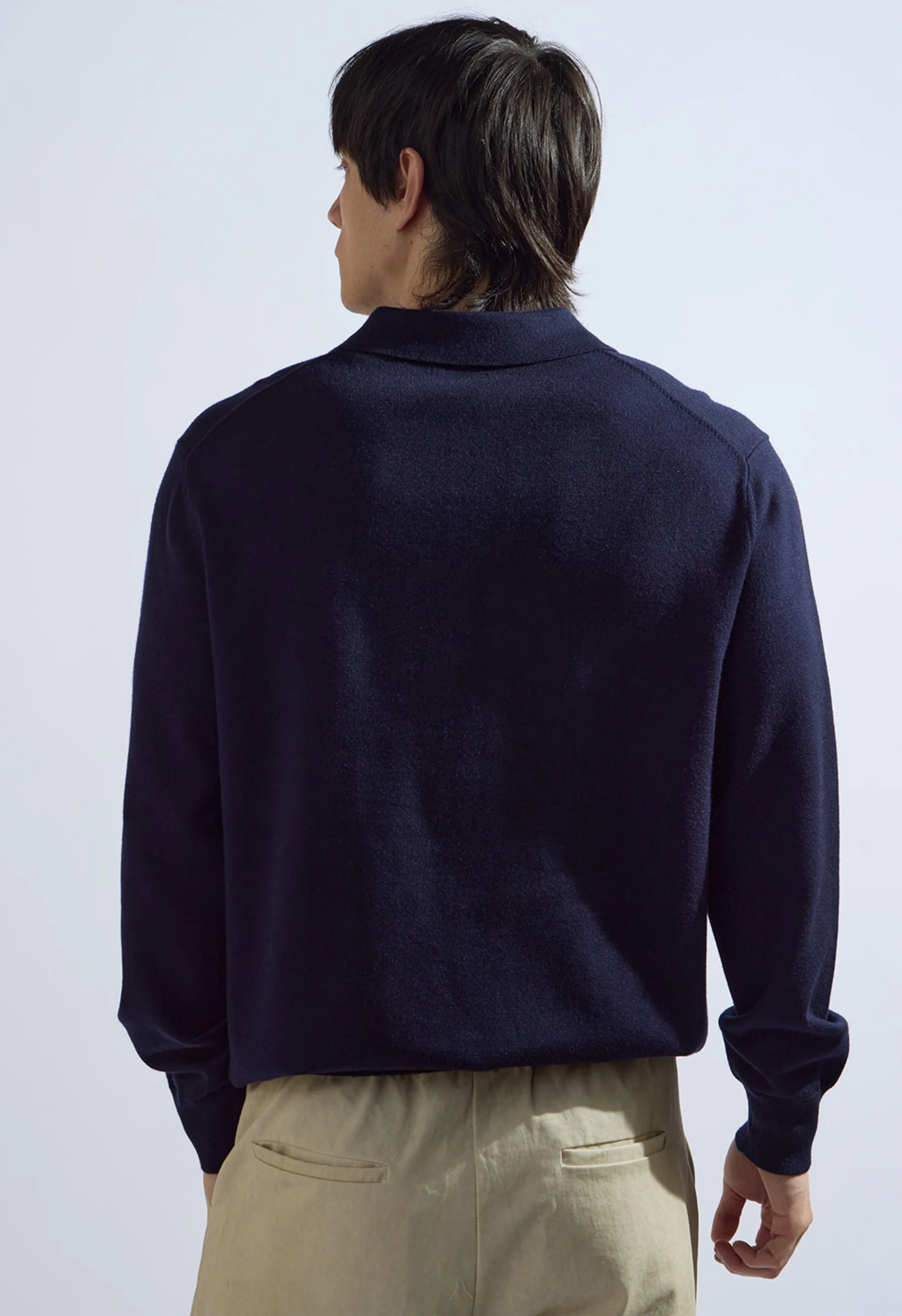 Theo Knit Polo in Navy