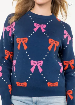 THML Navy Bow Sweater