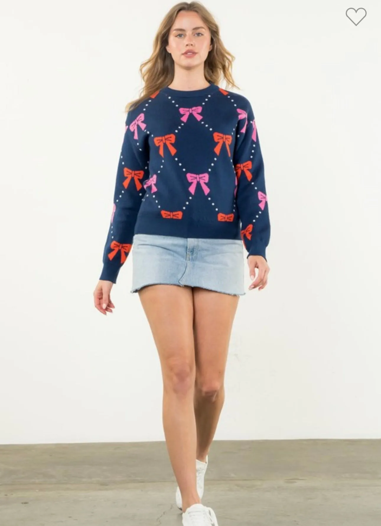 THML Navy Bow Sweater