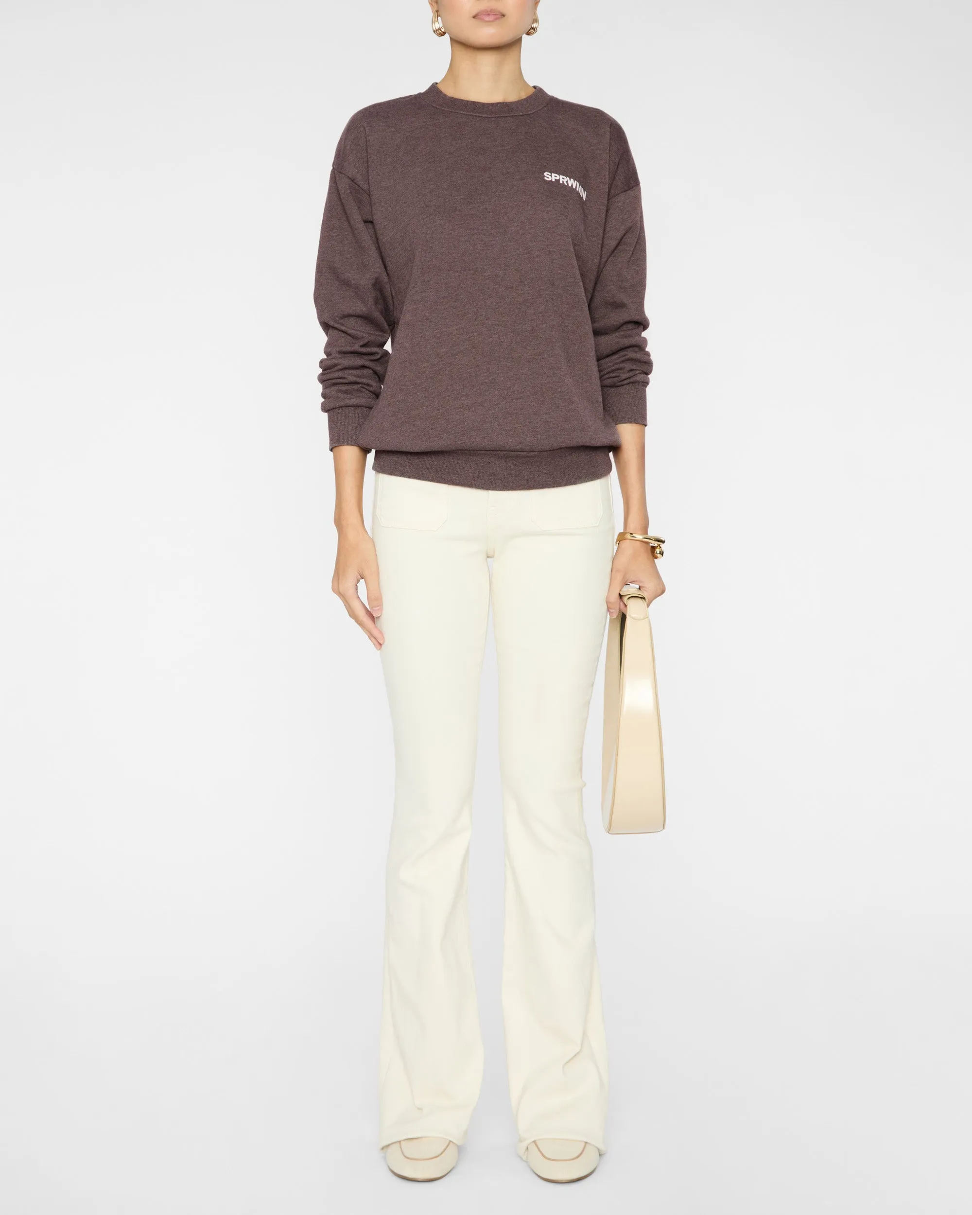 Tiny Logo Sweatshirt in Heathered Brown