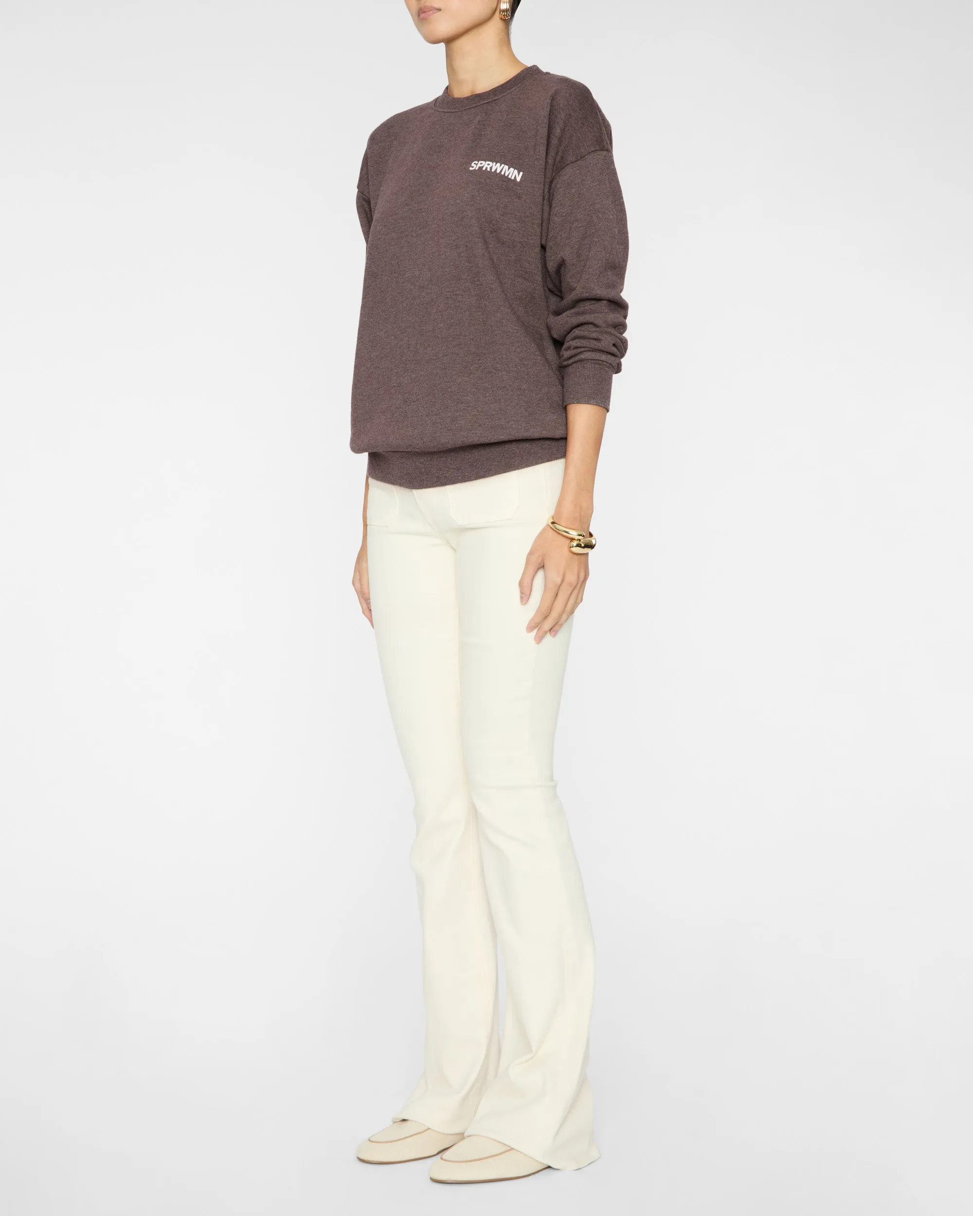 Tiny Logo Sweatshirt in Heathered Brown