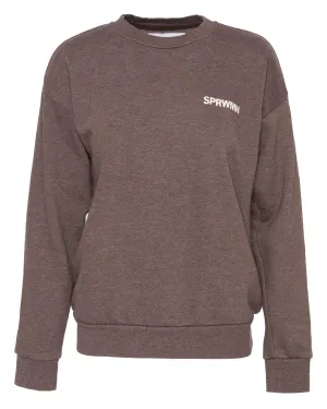 Tiny Logo Sweatshirt in Heathered Brown