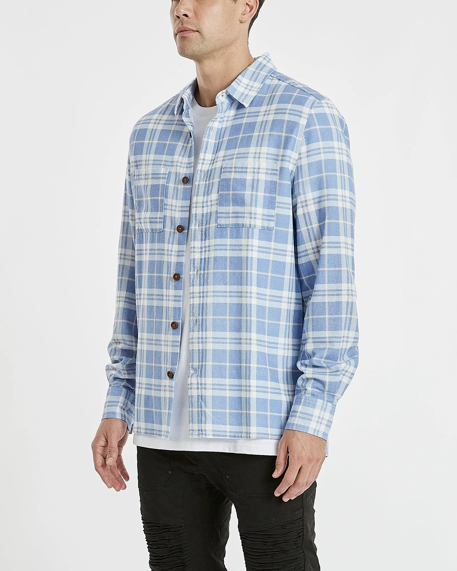 Trusted Casual Long Sleeve Shirt Blue/White Check