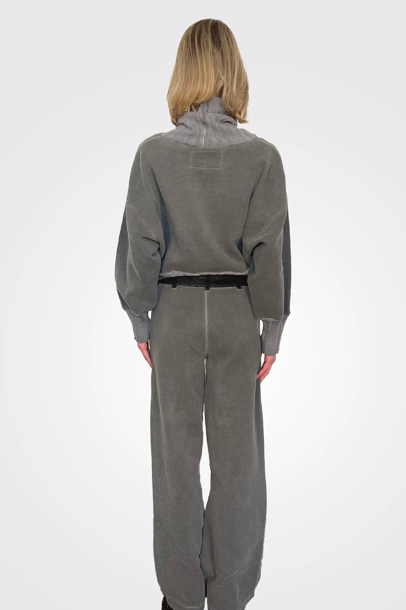 Turtleneck Thick Band Sweater - Grey