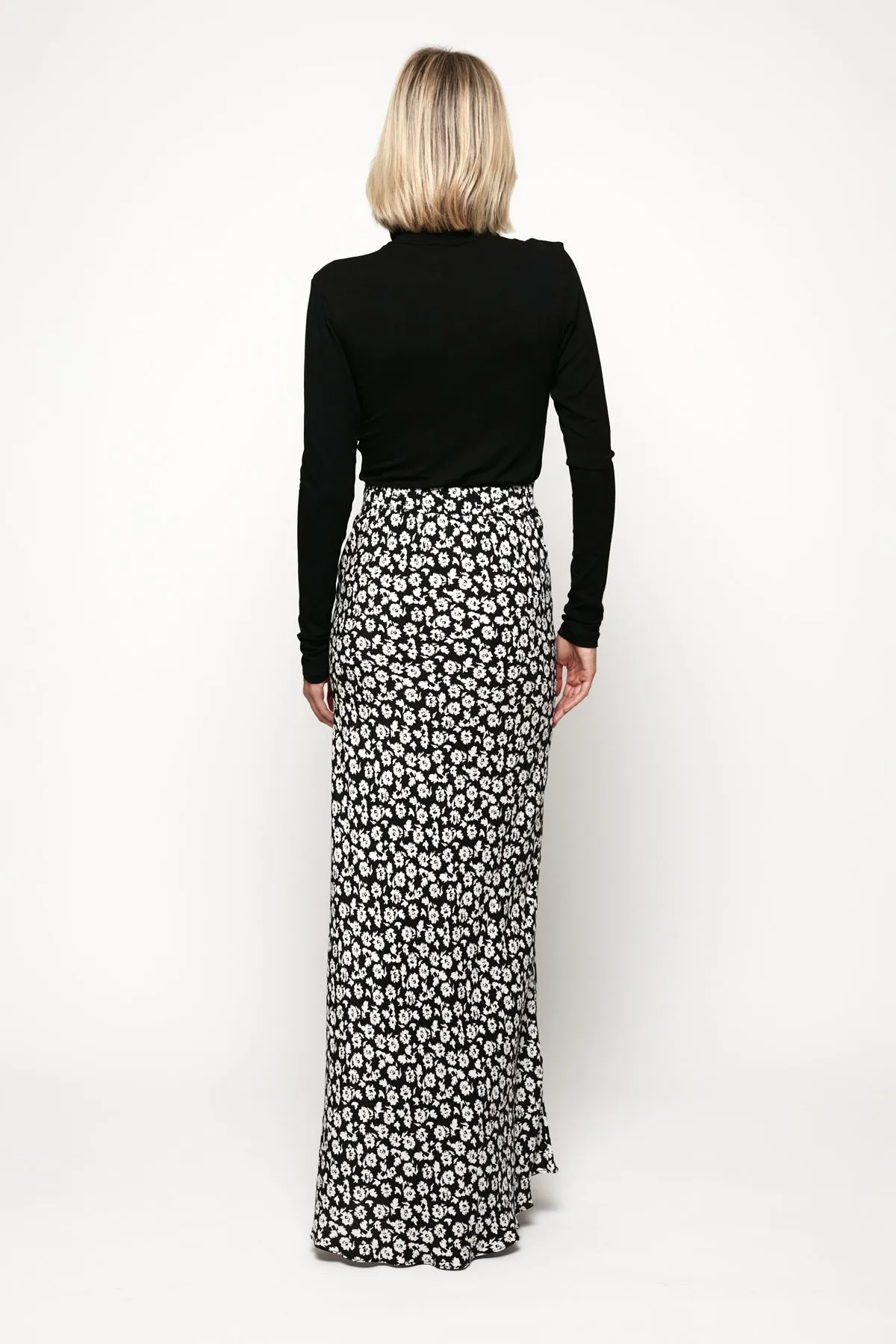Turtleneck Top | High Waist Bias Maxi