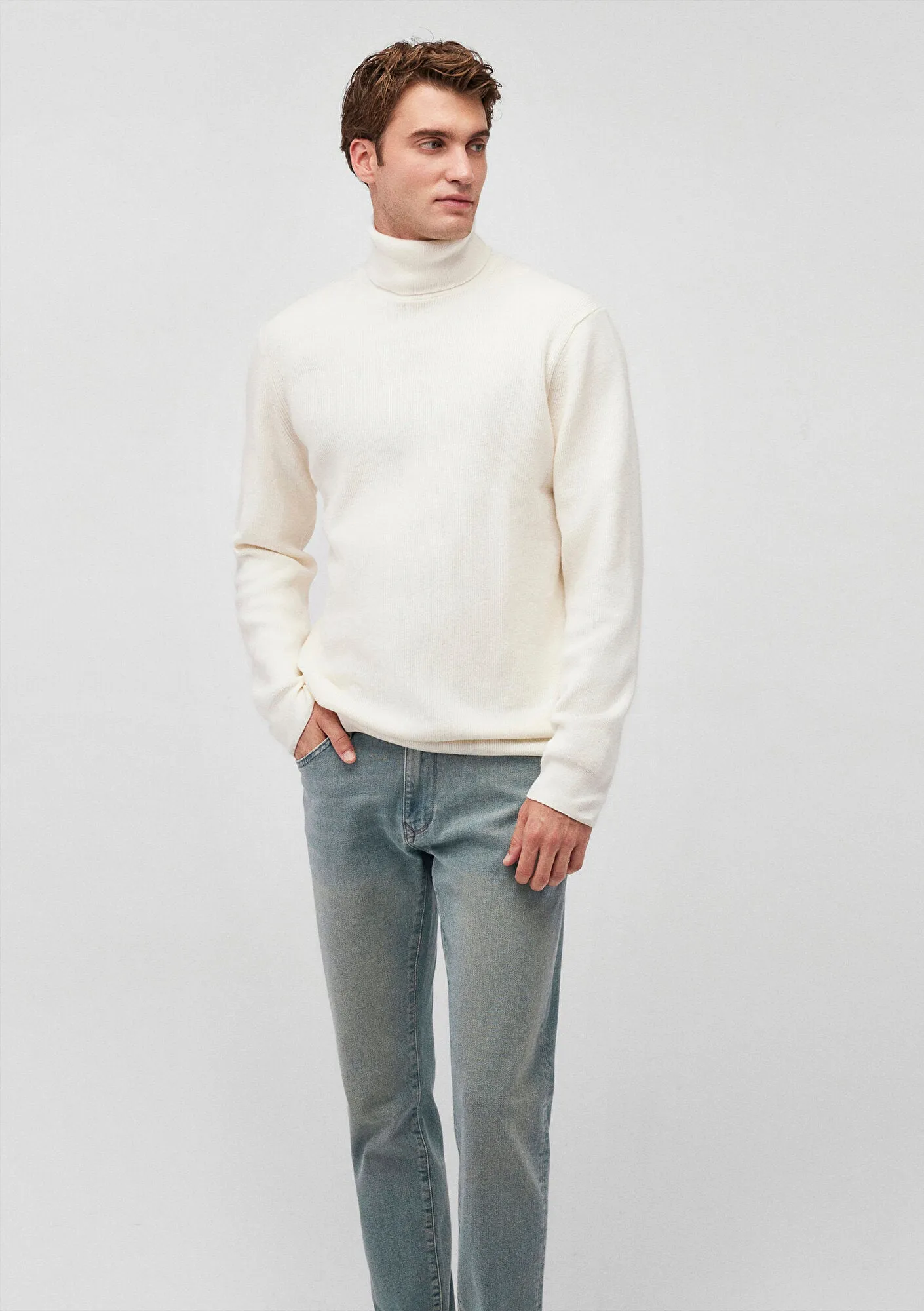 Turtleneck White Sweater