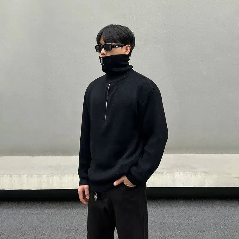 Turtleneck Zipper Knit Sweater