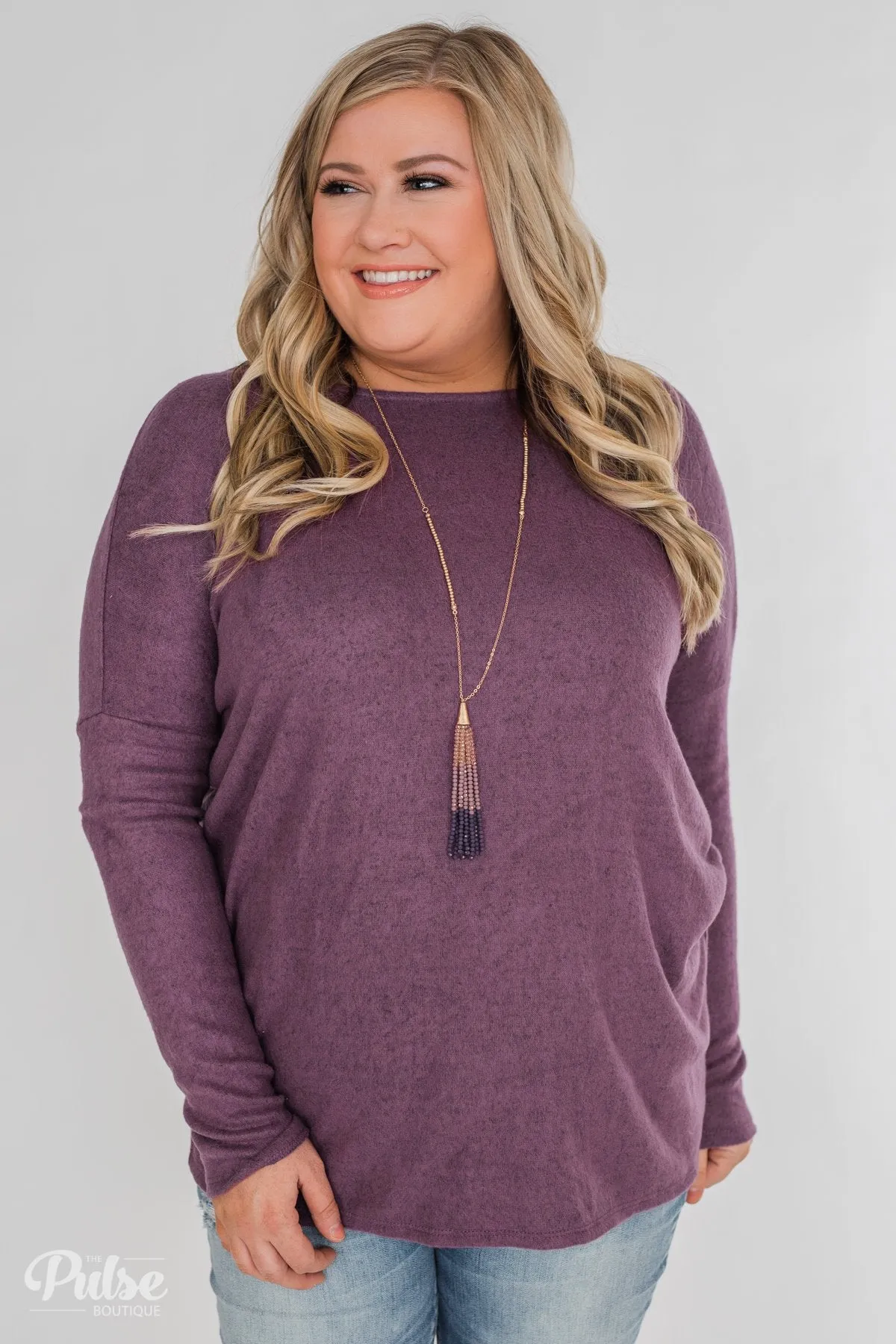 Twist of Spring Long Sleeve Top - Purple