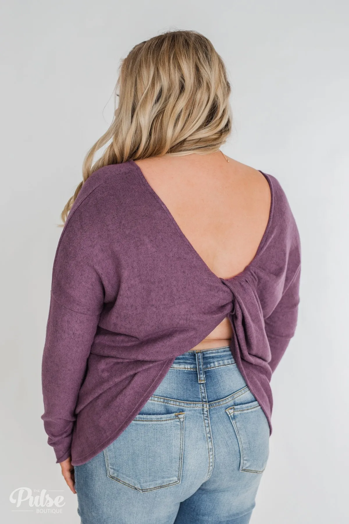 Twist of Spring Long Sleeve Top - Purple